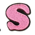 Cute pink letter S embroidered patch clothing accessories DIY decorative fabric appliques - Letter S