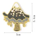Detailed close-up of embroidered mushroom patch, exquisite stitching and pattern. - DW9056-6