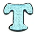 Light blue letter T embroidered patch badge for clothing DIY apparel accessories 1pc - Letter T