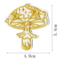 Golden embroidered mushroom patch with celestial stars, durable fabric applique for decor. - DW9056-7