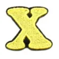 Yellow letter X embroidery patch embroidered badge clothing accessory DIY patch applique - Letter X