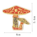 Mushroom embroidered patch decorative badge, fabric applique craft 5.4x6cm size design - DW9056-12