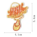Detailed view of the orange mushroom embroidery patch with clear dimension measurements. - DW9056-15