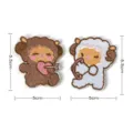 Cute couple sheep embroidered patch diy adhesive sticker for phone case and clothes - PD826 Style / Set of 2