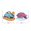 Cute cartoon embroidered patches self-adhesive fabric stickers for phone case DIY decoration - PD827 Style / Set of 2