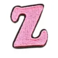 Pink Letter Z Embroidery Patch, Cute Alphabet Sew On Applique Clothing DIY Accessory - Letter Z