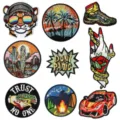 Set de 9 parches bordados termoadhesivos insignias para ropa chaquetas mochilas. - Juego de 9 Piezas