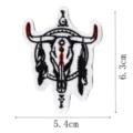 Toppa ricamata teschio di toro cowboy occidentale distintivo decorativo giacca 6.3x5.4cm - Teschio di Toro (DW9050-4)