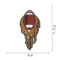 Embroidered flaming football patch for clothing, jacket, and backpack decoration. Size: 4x7.7cm - Flame Football Style (DW9807-39)