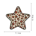 Leopard print star embroidered patch, DIY garment accessory clothing decoration, size 7.1x6.9cm. - Leopard Star Style (DW9807-40)