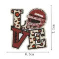 Detailed view of football helmet and leopard love embroidery patch for garments decoration. - LOVE Helmet Style (DW9807-44)