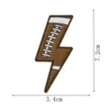 Embroidered patch with lightning bolt and football lace design, DIY clothing accessory 3.4x7.2cm - Lightning Football Style (DW9807-49)