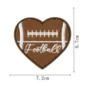 Heart-shaped football embroidered patch brown felt sew-on clothes apparel accessory 7.2x6.7cm - Heart Football Style (DW9807-50)