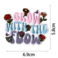 Bohemian embroidery patch with positive quote design, perfect for clothing and bags DIY decoration. - DW9121-1