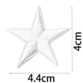 Étoile blanche brodée patch vêtement réparation accessoire DIY décoratif badge 4x4.4cm - Broderie Pentagramme (9071-4)