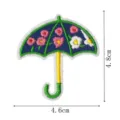 Detailed image showing the dimensions and floral embroidery design of the cute umbrella patch. - DW9171-3