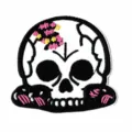 Halloween skull embroidery patch cute goth clothing iron on badge applique decoration - Skull (DW9080-1)