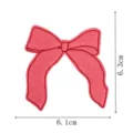 Pink bow embroidery patch, fabric clothing repair badge, cute decorative iron-on applique. - Bow Style(DW9806-20)