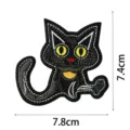 Halloween black cat embroidered patch, 7.4x7.8cm cute iron-on clothing accessory badge. - Black Cat (DW9080-3)
