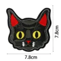 Gatto nero toppa ricamata decorazione di Halloween simpatico animale stemma termoadesivo 7.8cm - Gatto (DW9080-4)