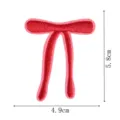 Red ribbon embroidery patch clothing repair sticker DIY accessory 4.9x5.8cm iron on applique - DW9806-22