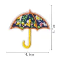 Colorful floral embroidered umbrella patch decorative patch cloth badge appliques for DIY crafts - DW9171-5