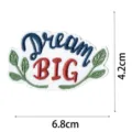 Bohemian embroidery patch with Dream BIG quote, perfect for bags and clothing decoration. - DW9121-3
