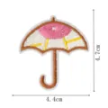 Colorful floral umbrella embroidered patch, cute DIY clothing accessory, 4.4x4.7cm decorative applique. - DW9171-6
