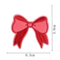 Red embroidered bow patch clothing DIY decorative iron-on repair badge applique 6.3x5.8cm - DW9806-23