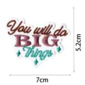 Detailed view of the motivational embroidered patch featuring stylish typography and size. - DW9121-6