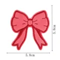 Pink bow embroidery patch, cute fabric iron-on badge for clothing, jackets and DIY decoration. - DW9806-19