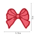 Pink bow embroidery patch, 5x5.9cm cute cloth applique for clothing, DIY garment decoration. - DW9806-28