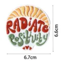 Embroidered patch with radiate positivity quote, bohemian style decorative badge for bags. - DW9121-9