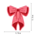 Pink bow embroidered patch detail shot, premium fabric clothing accessory, size 4.9x5.5cm. - DW9806-30