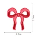 Red bow embroidery patch for clothing repair, DIY decorative fabric applique iron on badge. - DW9806-31