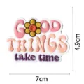 Bohemian embroidery patch with inspirational quote and cute flower design for bags. - DW9121-12