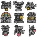 Inspirational quote embroidered patches set, DIY decorative iron-on clothing patches. - Inspirational Quotes Embroidered Patches Set(DW9200 Set of 9)