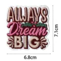 Detailed view of the motivational quote embroidered patch with neat stitching and clean edges. - DW9121-14