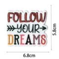 Follow your dreams embroidered patch DIY iron on badge clothing decorative applique 5.8x6.8cm - DW9121-20