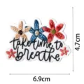 Bohemian floral embroidery patch with inspirational quote for clothing, bags and DIY decor. - DW9121-24