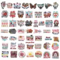 Decorative embroidery patches set with positive quotes, cute floral and rainbow designs for DIY. - DW9121-9121 Set of 50