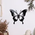 Acrylic mirror butterfly wall sticker 3D hollow home decor for living room bedroom - Black Size L / JM1075:2mm