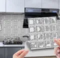Grey vintage mosaic tile sticker waterproof DIY wall decal for kitchen decor and bathroom. - MSC121
