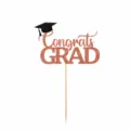 Glitter graduation cake topper decoration set for graduation party celebration cakes - Graduation Cake Topper / 24 Pieces Set / Rose Gold