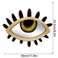 Detailed view of the boho style wooden eye wall mirror featuring unique black eyelash design. - Eye / With Screws & Wall Plugs