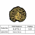 Patch brodé fille noire thermocollant DIY insigne personnalisé veste application 8,8x8,1cm - DW9022-1
