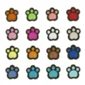 Colorful bear paw embroidery patches for clothing decoration DIY phone case accessories set 16 - 16 Pieces Set (DW9106一套16个)