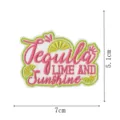 Tequila lime and sunshine embroidered patch DIY clothing accessory badge applique 7x5cm - Lemon Slice Style (DW9805-19)