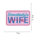 Cute pink embroidered patch with funny slogan lettering, perfect for DIY clothing decor. - Pink Slogan Style (DW9805-22)