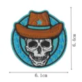 Cooler Western Cowboy Totenkopf Bestickter Aufnäher mit Sternen für Kleidungsdekoration. - Sternenhimmel Totenkopf (DW9811-5)